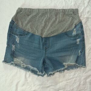Shein Maternity Distressed Shorts